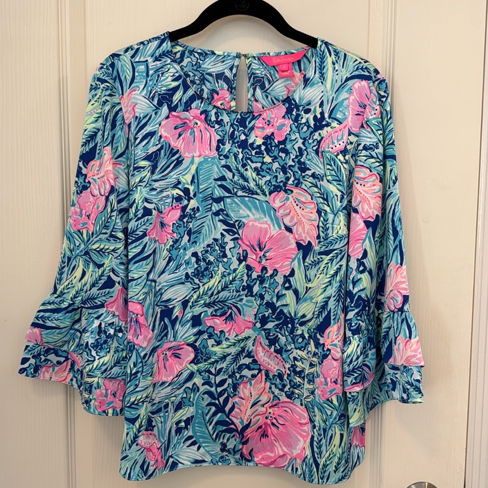 Lilly Pulitzer Christie Top Lapis Lazuli Sz Small